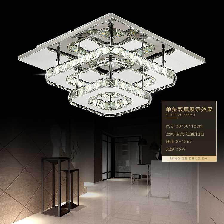 LD水晶吸436顶灯1方形过E道灯简V约玄关走廊灯饰入户阳台灯具10调
