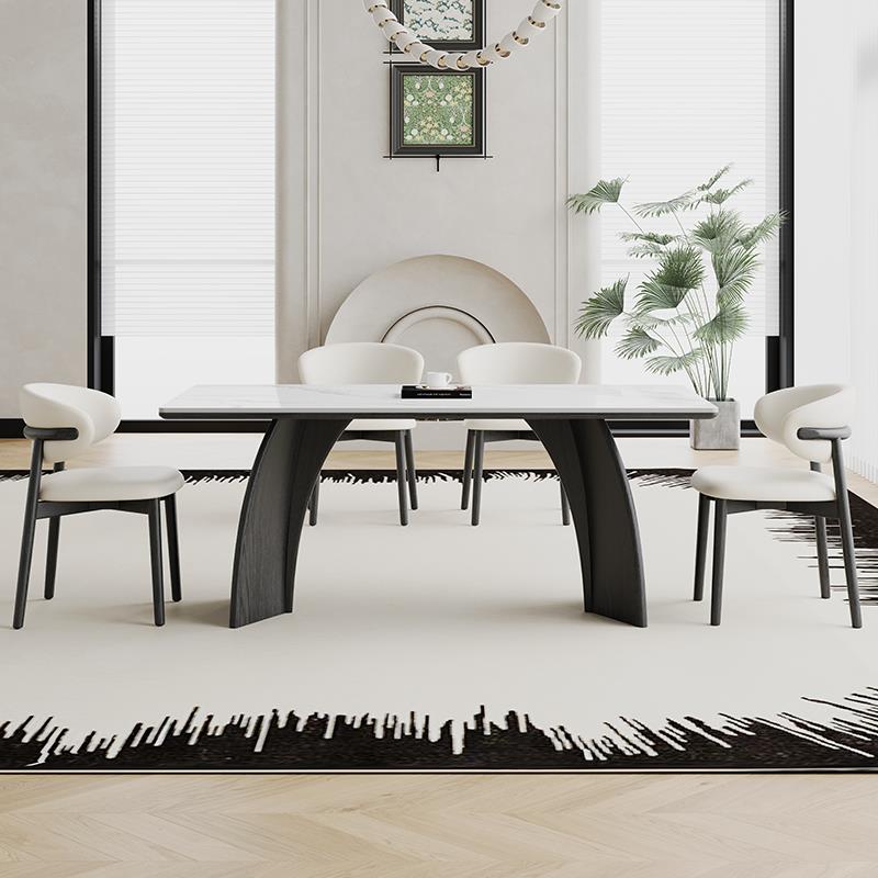 高档法酒幺幺式复古实木餐桌椅24新款现代简约家用户型小中古风长