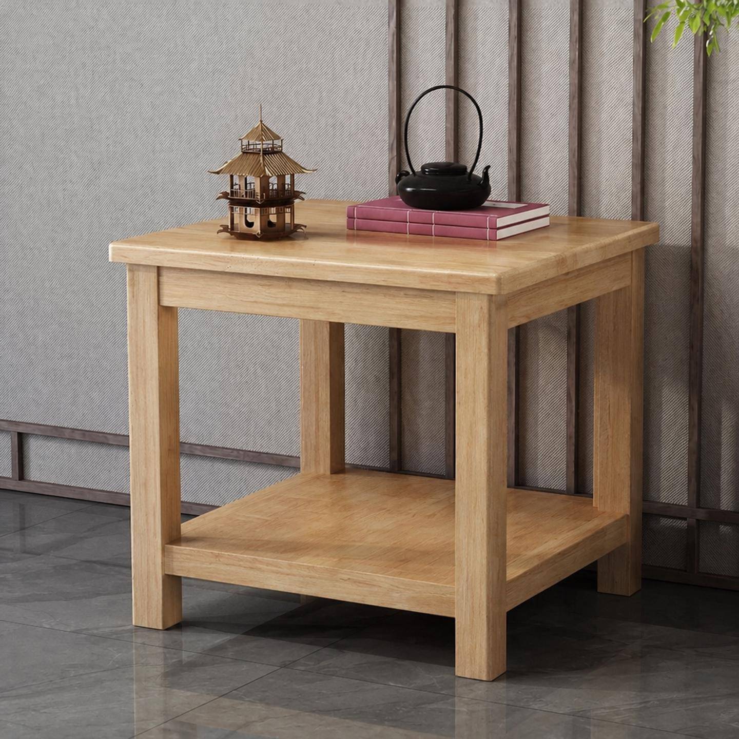 茶几小桌子家用客厅正方形木桌四方边几小型60x60实木老式小方桌