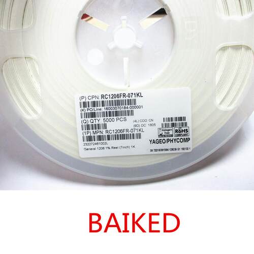 YAGEO 贴片电阻 RC1206FR-071KL 1206 1K 1% 1001 拍1=5000只