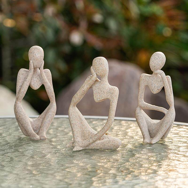 艺术瑜伽人物饰品斯堪的纳维亚风格创意个性小众家居饰品酒柜饰品