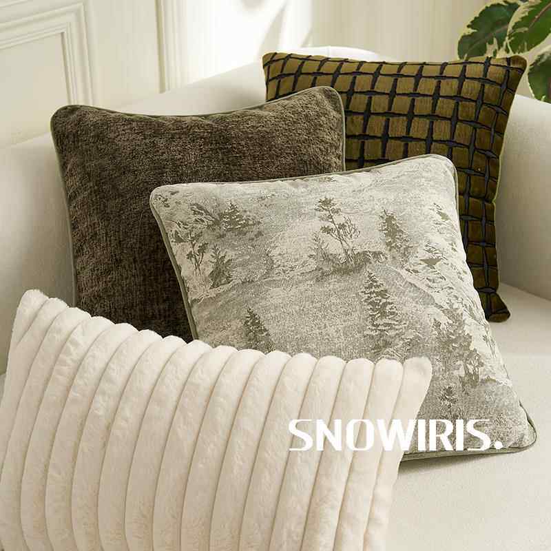 设计师轻奢款抱枕绿色系复古客厅沙发靠枕中古高级感靠垫百搭腰枕