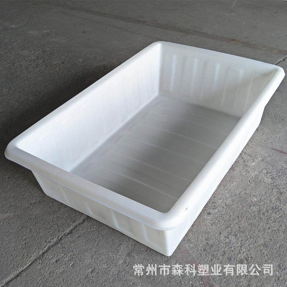 380L塑料方盆牛筋胶盆花草蔬菜种植盆方塑料盆水泥黄沙搅拌盆