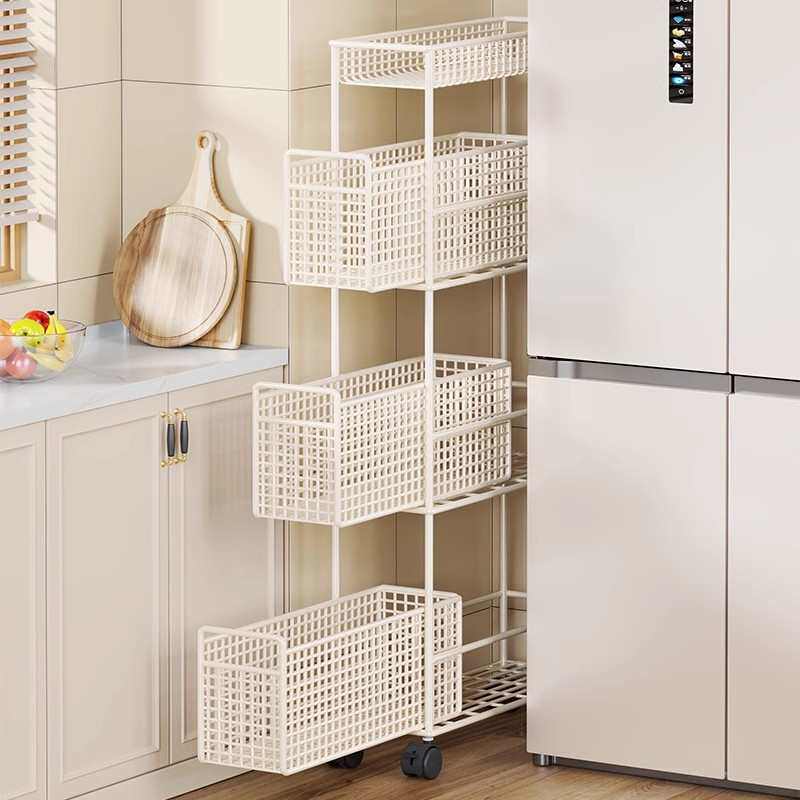 厨房夹缝置物架冰箱侧面极窄缝抽拉篮多层缝隙收纳柜卫生间小推车,家装主材,置物架,淘宝优惠券,粉丝福利购,淘宝优惠卷