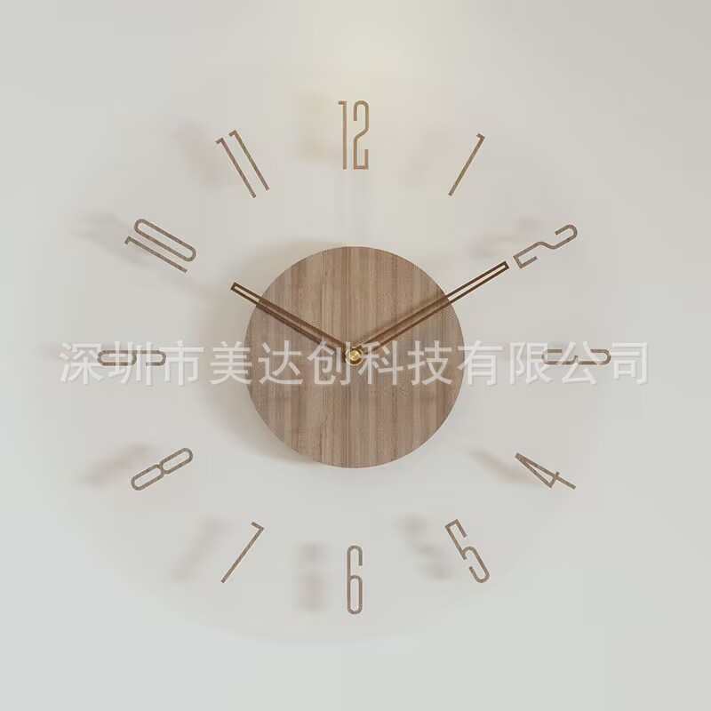 新款实木钟表客厅创意静音北欧简约时钟大气客厅挂钟高级感