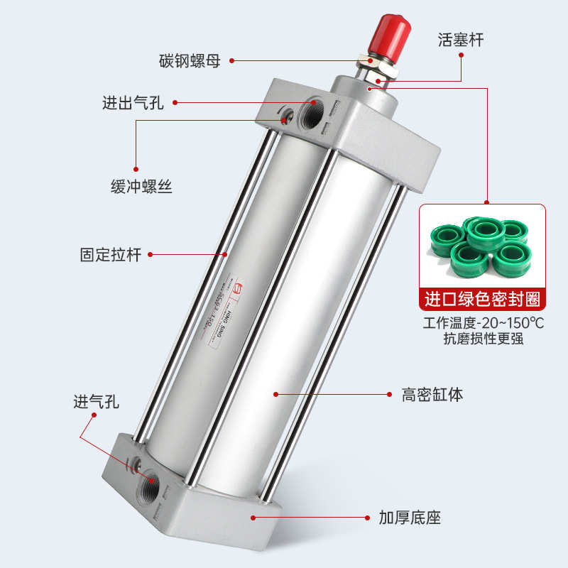 跨境专供SC气缸 可调型耐高温气缸 带磁大推力标准气缸定制厂家