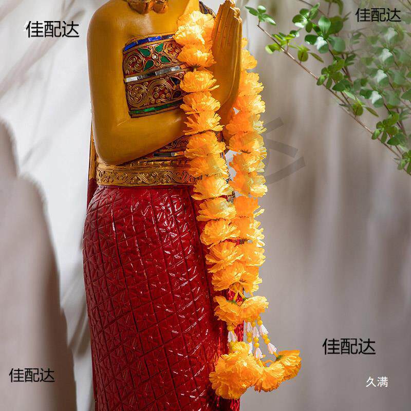 泰色供佛花环迎宾佛前花束泰式礼佛装饰花串假花供奉用品