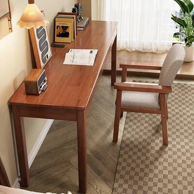 实木书桌40/45cm宽窄桌子家用办公电脑桌小户型卧室中学生写字桌