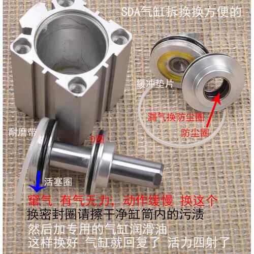 亚德客型SDA薄型气缸维修包修理包20 25 32 40 50 63SDAD/J/D/100