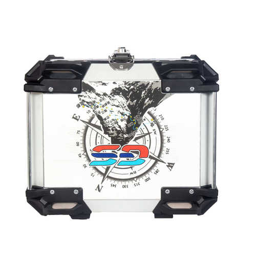 铝合金摩托36l45l55l65lbk车尾防水尾尾箱箱拆箱贴画快指南针收纳