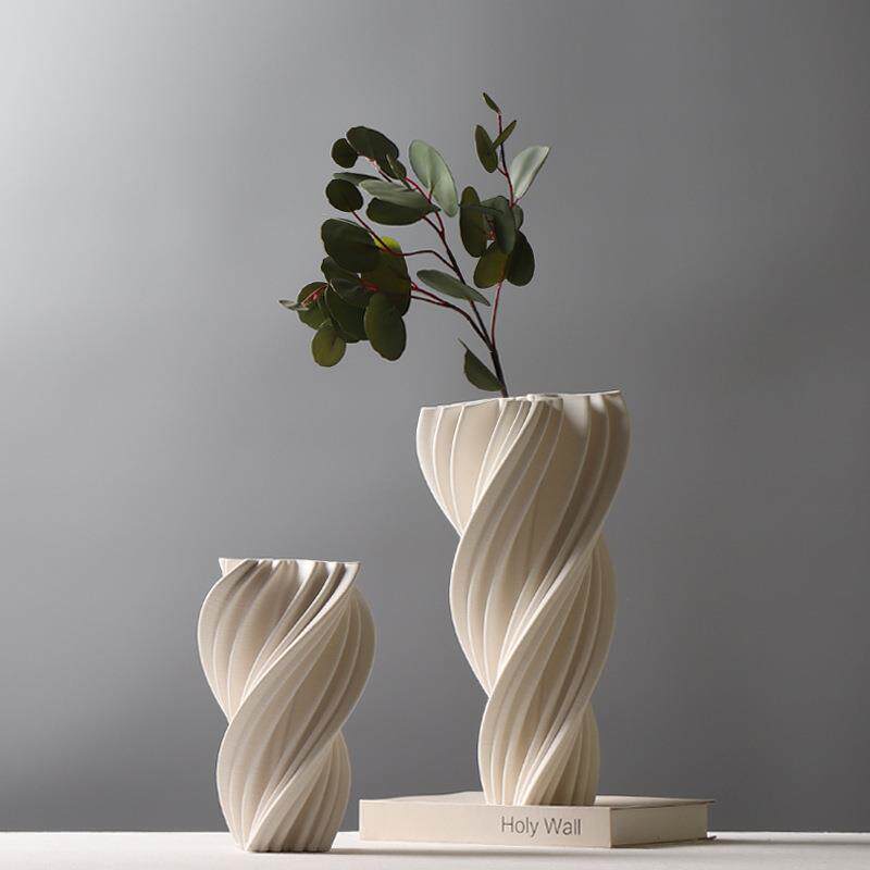 3D打印陶瓷花瓶简约创意客厅插花装饰品家居软装馆展厅不规则摆件