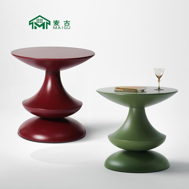 麦古 摩登复古极简现代个性实木比里酒杯茶几沙发边几小圆桌家具