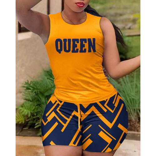 Women'S Summer Camo Set, - Tank & Short Pants Two-Piece,