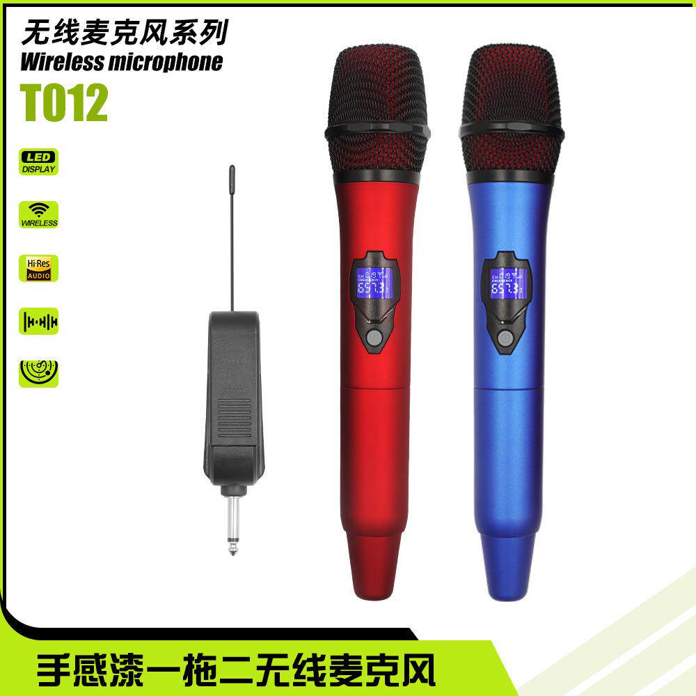 无线麦克风动圈话筒家用唱歌通用专业音响功放ktv专用声卡一拖二