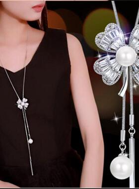 韩版个性网红毛衣链高级感长项链女时尚百搭秋冬配饰衣服挂件