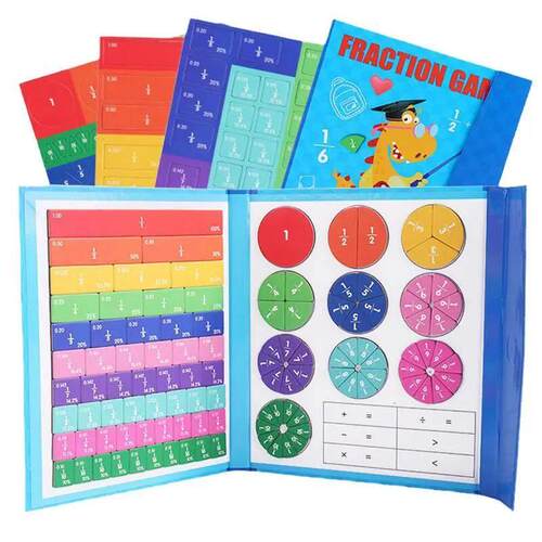 Magnetic Fraction Tiles Children Math Montessori Toys Fract