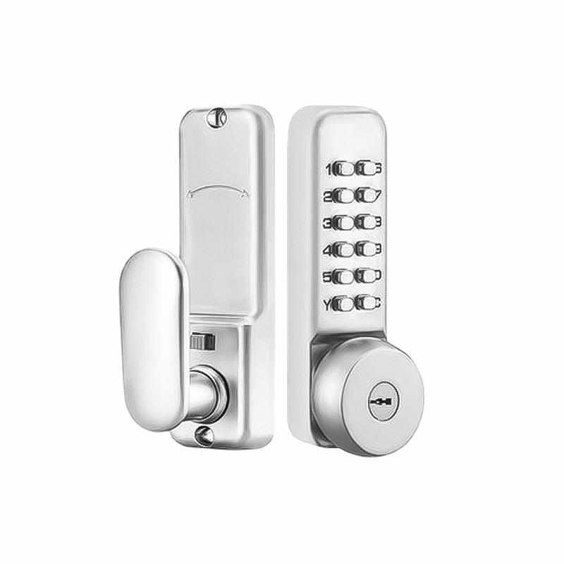 球形把手密码锁户外防水防火庭院门机械锁带钥匙有框玻璃栅栏门锁