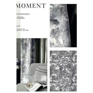 铃兰客厅美式茹田园轻新款奢帘布成品全遮光窗帘伊印花花卧室窗