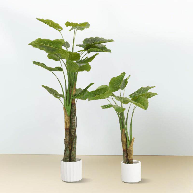北欧风仿真绿植野芋叶假树盆栽室内客厅落地装饰摆件仿生植物造景