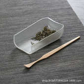 收藏手作玻璃茶则磨砂茶荷倒茶器加厚耐热茶具配件茶道茶艺竹拨