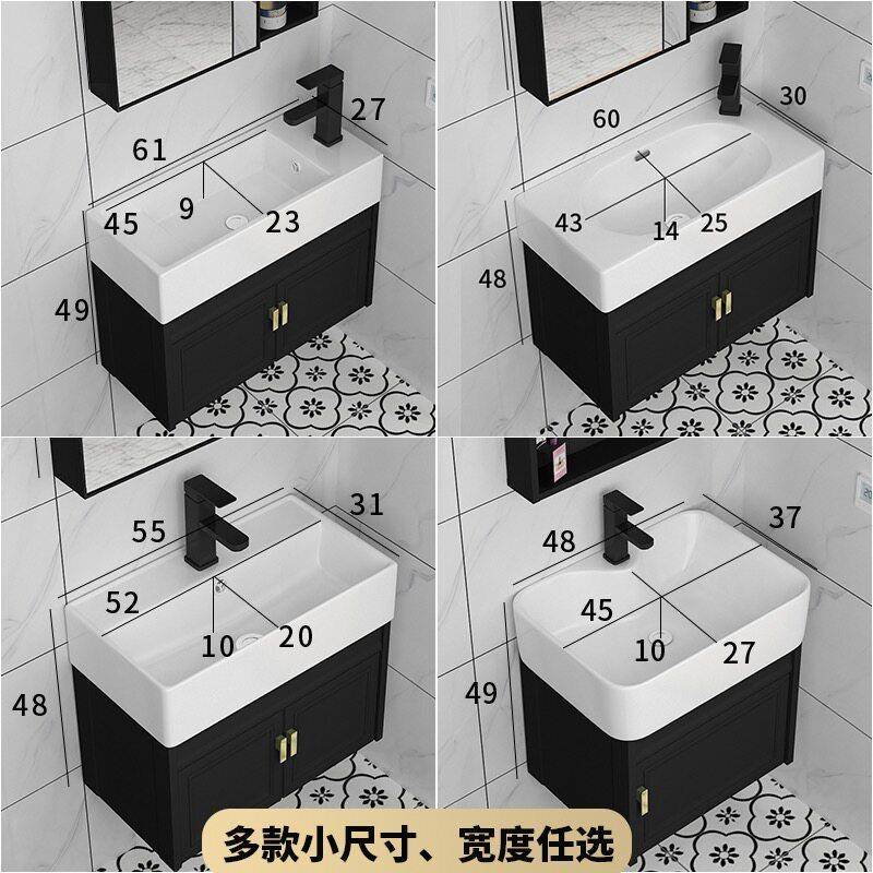 小户型洗脸盆洗漱台迷你转角洗手盆浴室柜柜组合窄长面盆简易北欧