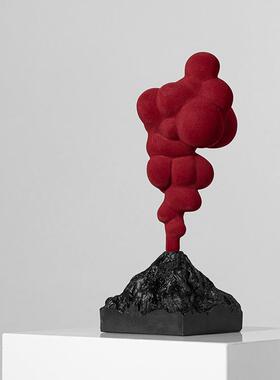 艺贝子现代简约创气球植绒摆件众UKP小风高端软意装饰品柜电视摆