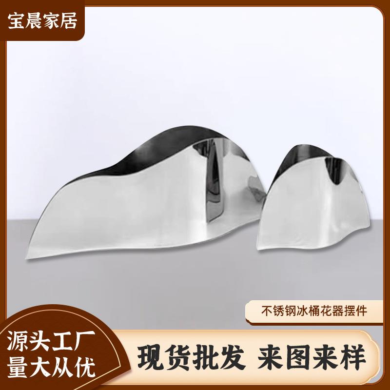 金属酒桶花瓶软装饰品客厅酒柜餐厅玄关家居桌面花器摆件新中式