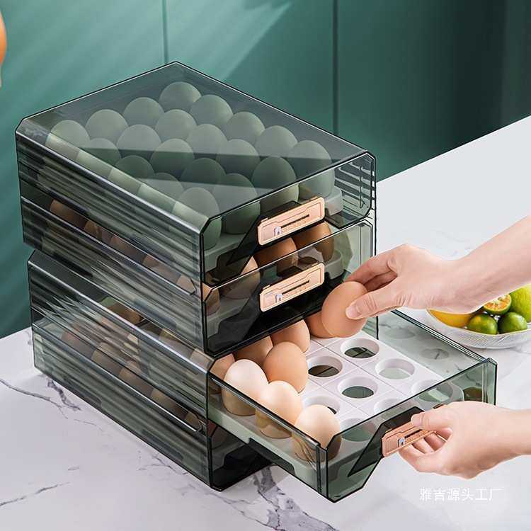 冰箱抽屉式鸡蛋收纳盒保鲜食品级整理放装蛋格鸡蛋托盒子,收纳整理,食物收纳盒,淘宝优惠券,粉丝福利购,淘宝优惠卷