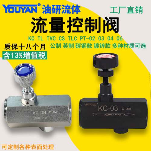 TVC管式KC-02液压04单向TLC/PT/TL节流阀KC-03流量06调节阀CS1002