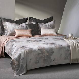 塔尖奢享柔眠色织提花寝具床品高端140s长绒棉纯棉四件套秋之原野