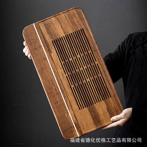 一线天重竹茶盘家用茶具茶台茶海简约办公储水抽屉式茶托盘干泡盘