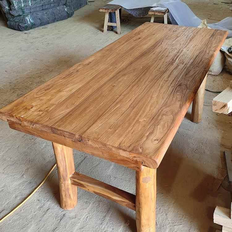 榆木桌子实木茶桌餐长条吧台桌桌复古茶台原985老书桌简约木小阳