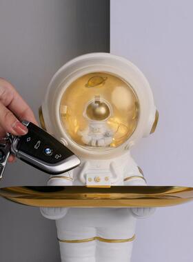 玄关钥匙收纳摆件太空人宇航员托盘树脂装饰品工艺品清仓创意