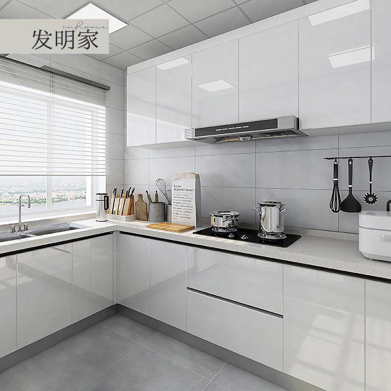 杭州全屋定制整体厨房橱柜小户型L形岩板厨柜一体灶台柜装修