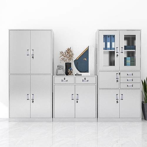 04/21不锈FS-020钢文件柜带锁资料柜3员桌工办公室面专用小型文0