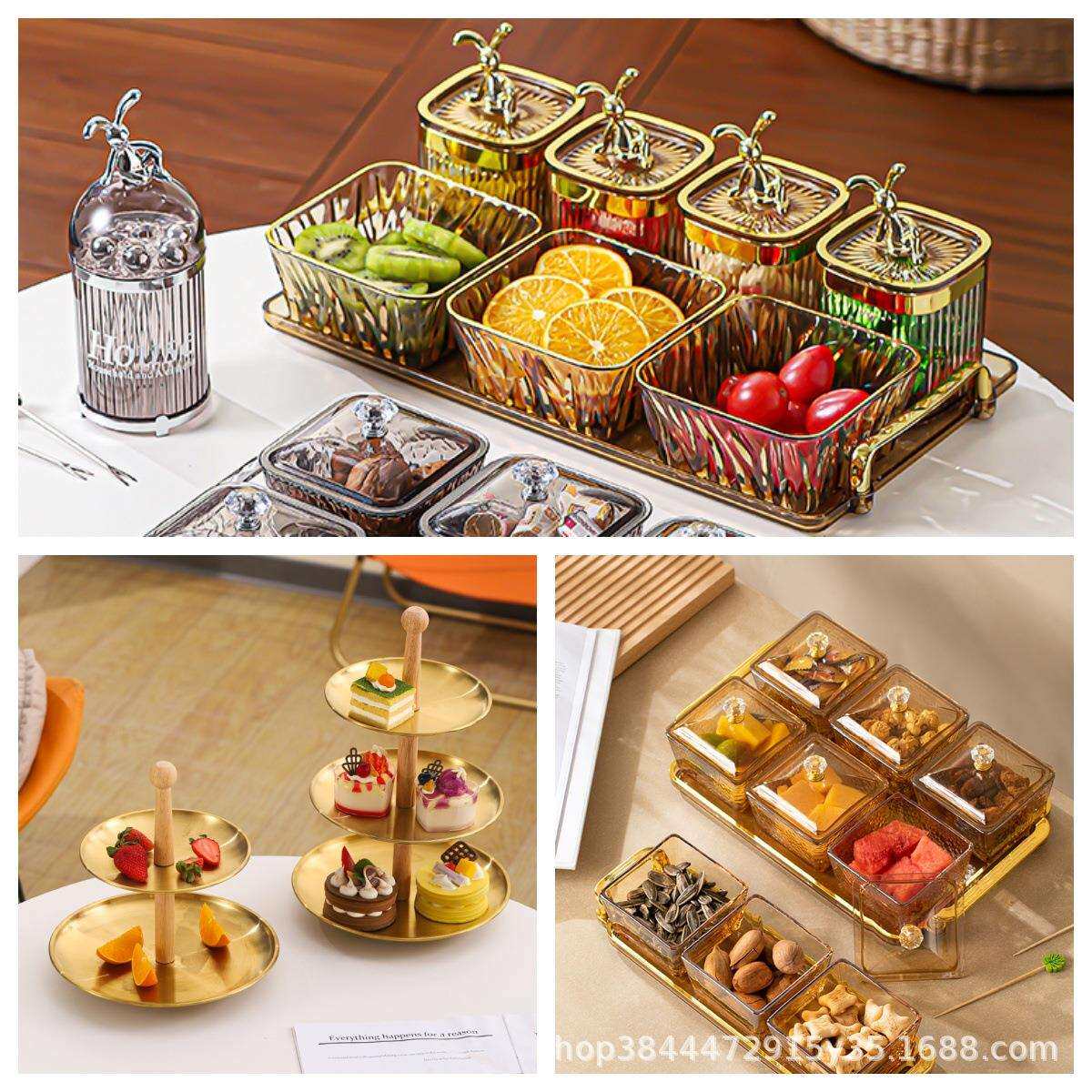 塑料果盘多层客厅串条创意KTV茶几桌面果篮样品