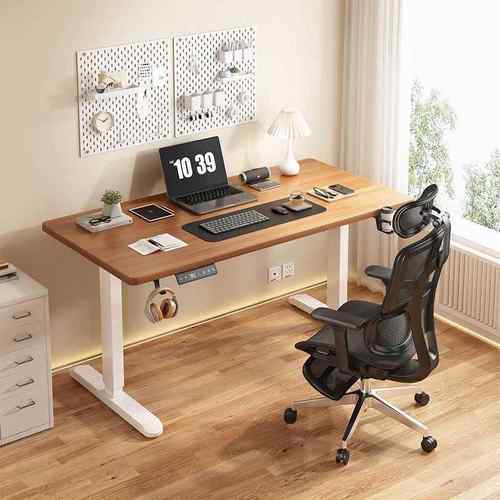 书实木电动升桌双电站立式电脑桌简约家用425可机升降桌降智能升