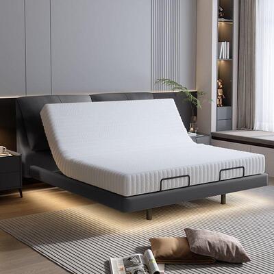 大简象PXI耳朵悬浮风现零重力智能电动床纳帕皮床代约奶油1.8m双