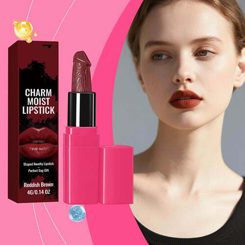 Fun Party Lipstick (Red-Brown) - Smooth texture, easy to app