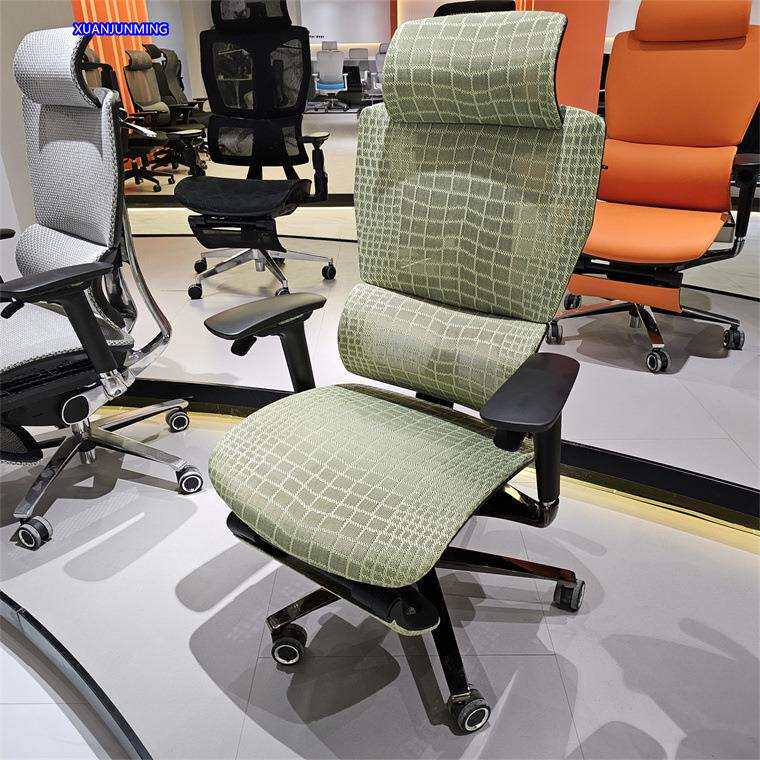 办公椅舒适可躺降简约护腰转椅人体工学电椅877-101脑椅升头带枕