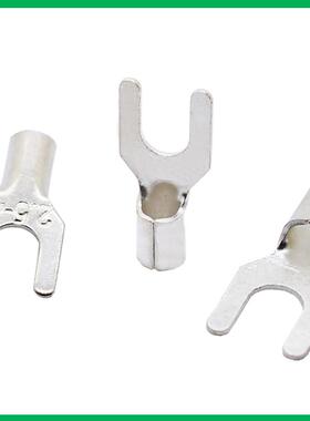 Ut1-4/0.5-3/电源开口鼻口黄铜镀银Ot预绝缘端子冷压接线带叉端子