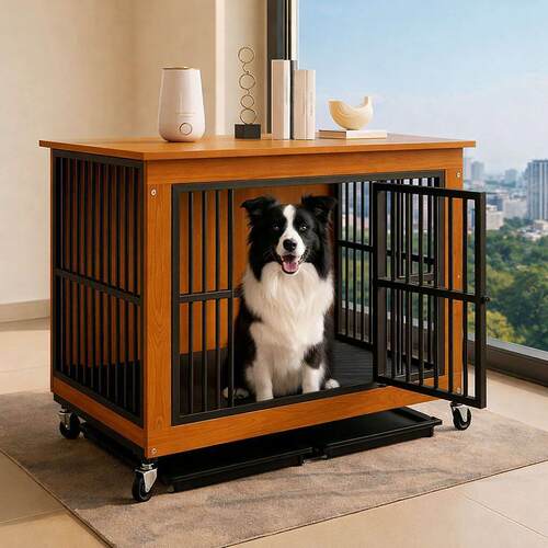家具式狗笼子室内超大空间大型犬边牧专用带厕所狗狗笼子木质狗屋