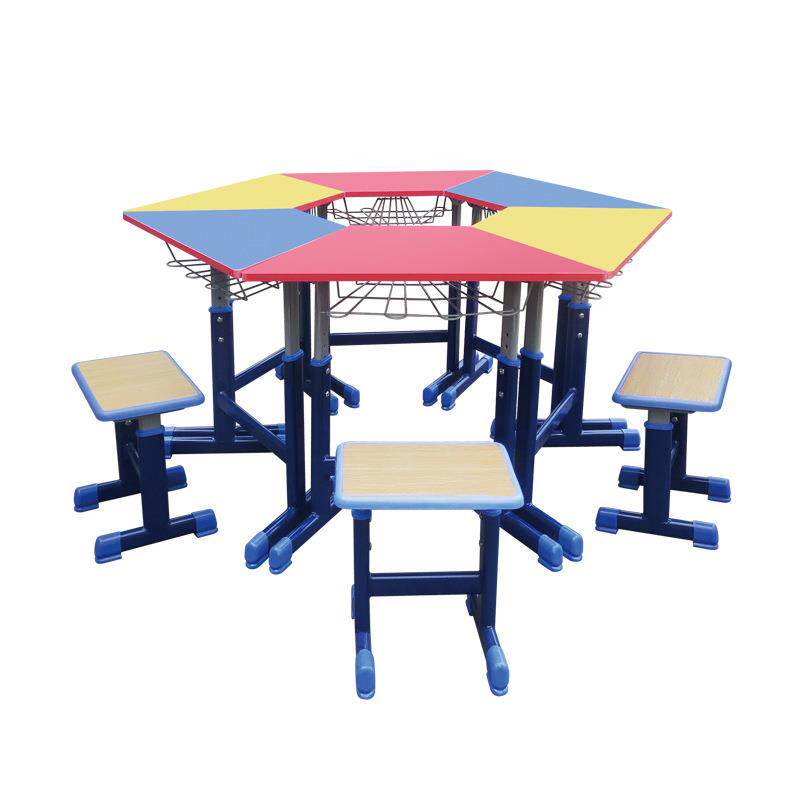 厂家直供定培训桌少儿辅导课桌幼儿美术桌套管升降拼装桌凳