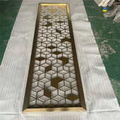 雕花隔断不锈钢格栅花格中式 金属激光酒店镂空玄关屏风浮雕屏风