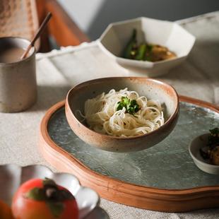 莳绘金缮2024新款 宝饭碗家用复古粗陶餐具5英寸米饭碗 日式 荷田元