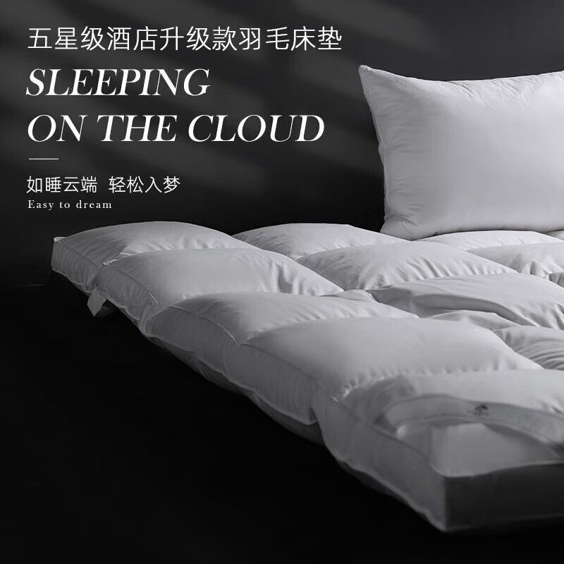 羽绒床垫五酒店白鹅绒床褥垫软垫单人羽绒褥子秋冬季加厚