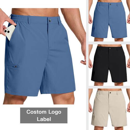 Large men's workwear shorts, sports straight leg multi