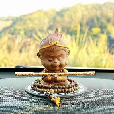 高档可大爱圣汽车档摆件创意悟空猴子车内饰品车上个性孙车载高装