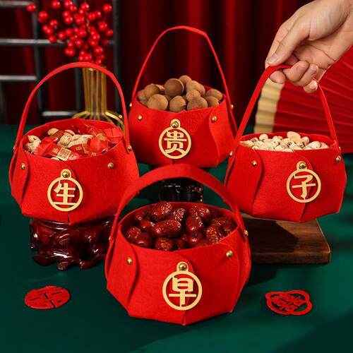 早生贵子模具订婚干果组合提篮婚礼压床摆件婚房布置结婚用品大全