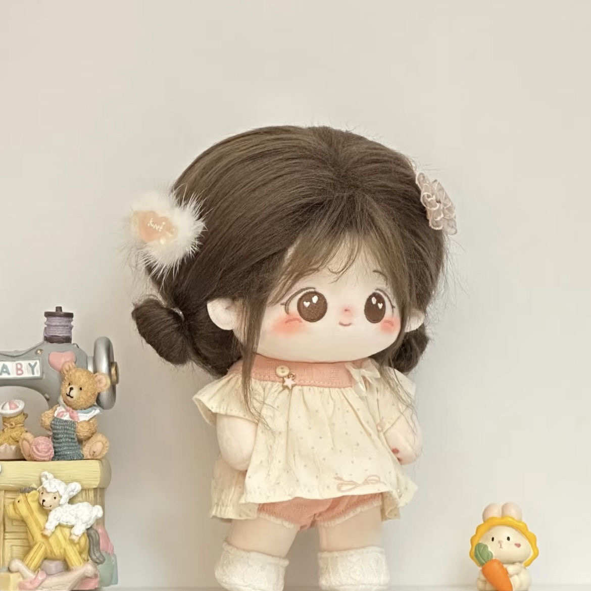 没有茶冻呼呼系列“小睡小兔”10cm20cm棉花娃娃娃衣套装配饰